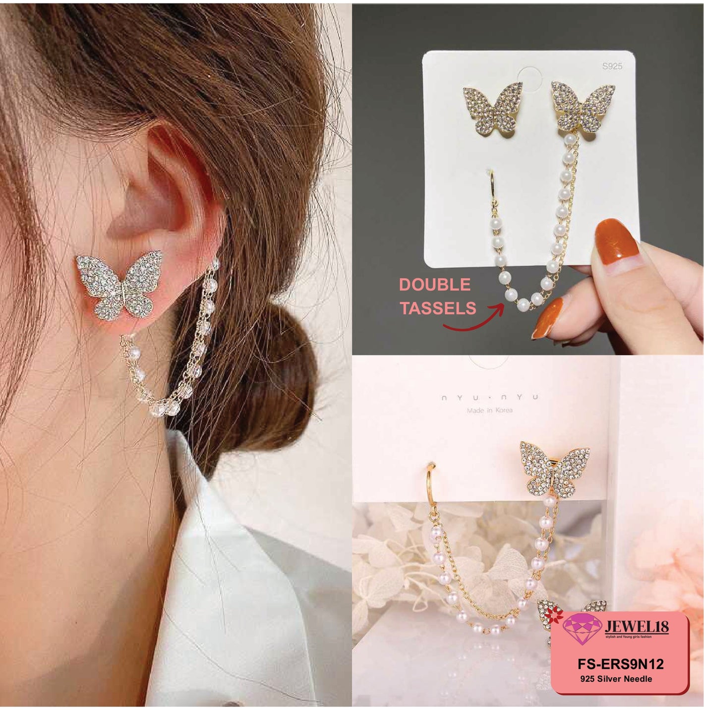 JEWEL18 EARRINGS  EAR FASHION GLOBAL DESIGN GENUINE #9N12