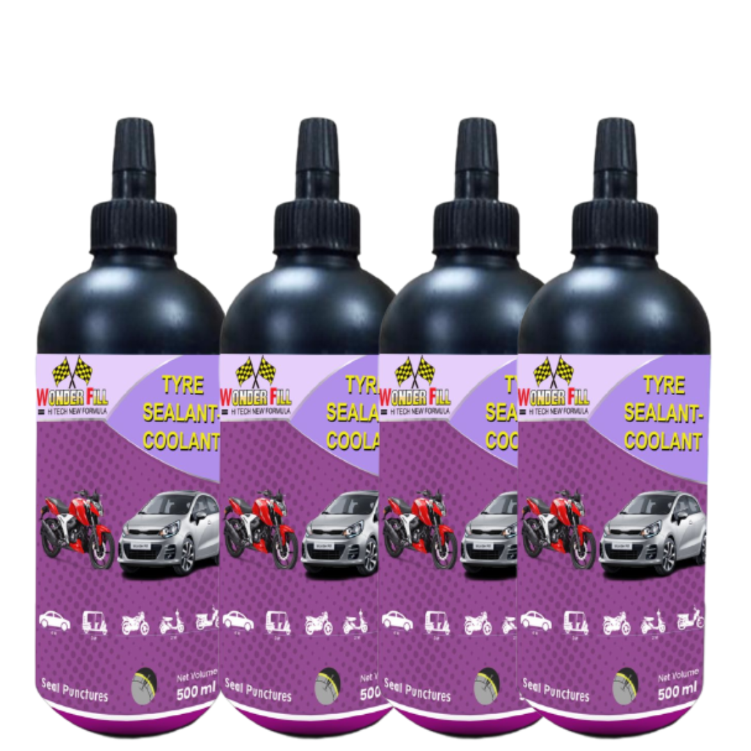 WONDERFILL COMBO 4 CAR PUNCTURE SEALANT COOLANTS GEL 2000 ML